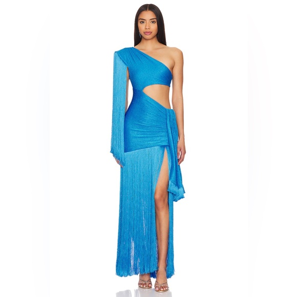 One Shoulder Maxi Dress in Cobalt
PatBO - Picture 4 of 9